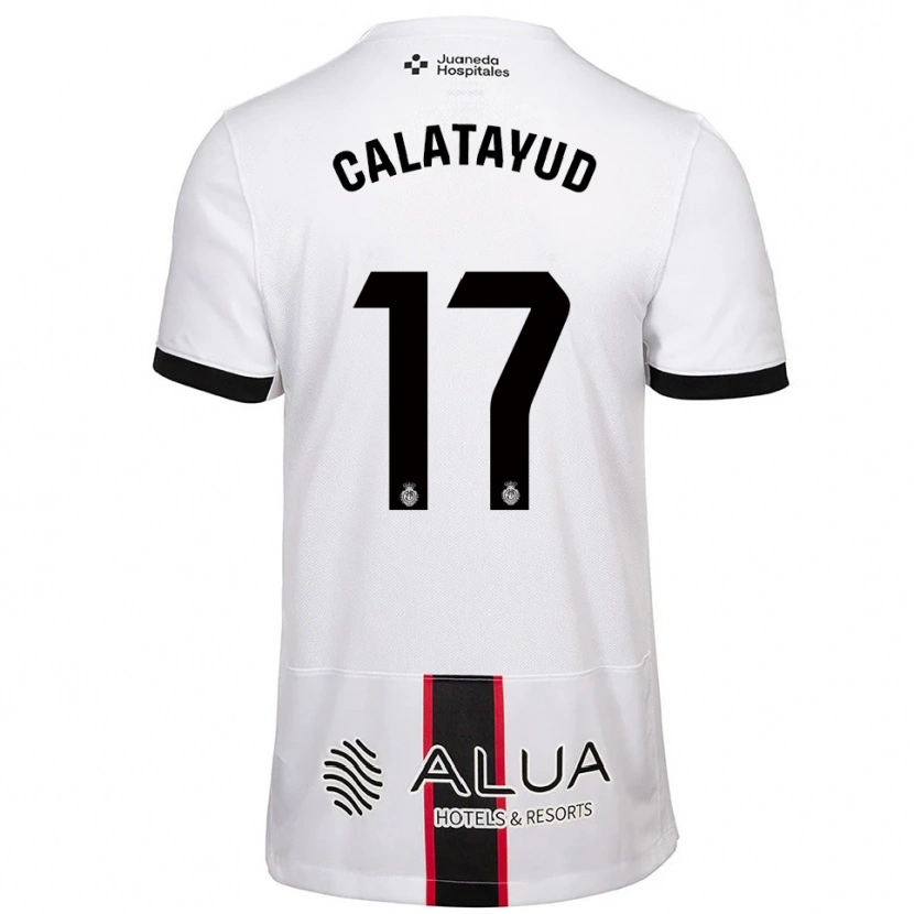 Danxen Uomo Maglia Miguel Calatayud #17 Bianco Nero Kit Gara Away 2025/26 Maglietta