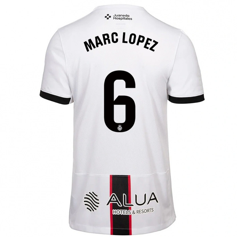Danxen Uomo Maglia Marc López #6 Bianco Nero Kit Gara Away 2025/26 Maglietta