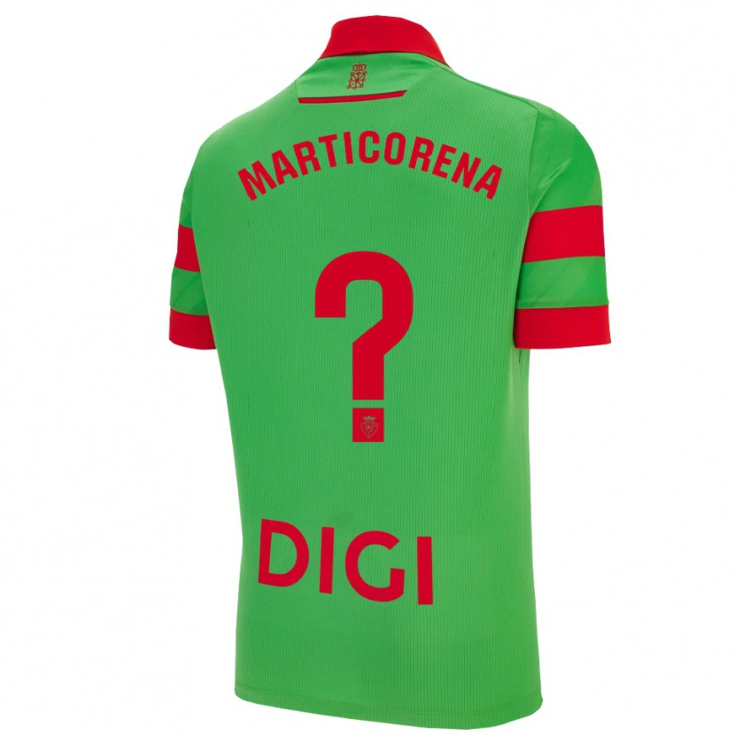 Danxen Uomo Maglia Ander Marticorena #0 Verde Rosso Kit Gara Away 2025/26 Maglietta