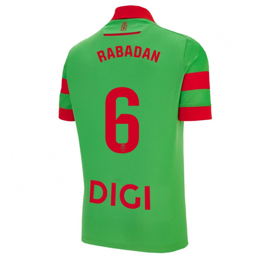 Danxen Uomo Maglia David Rabadán #6 Verde Rosso Kit Gara Away 2025/26 Maglietta