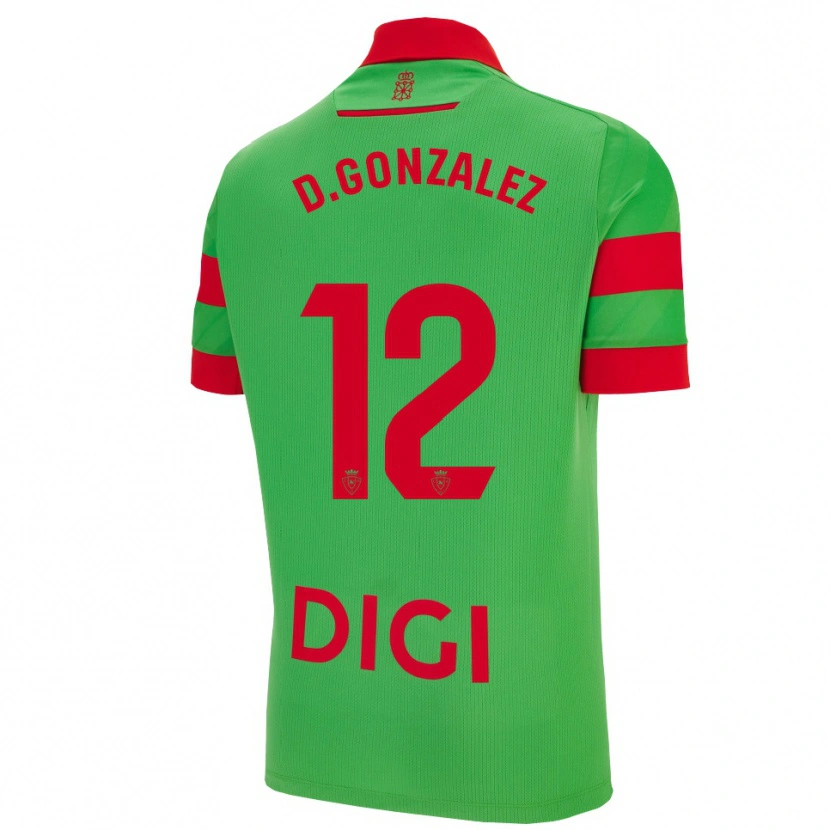 Danxen Uomo Maglia Dani González #12 Verde Rosso Kit Gara Away 2025/26 Maglietta