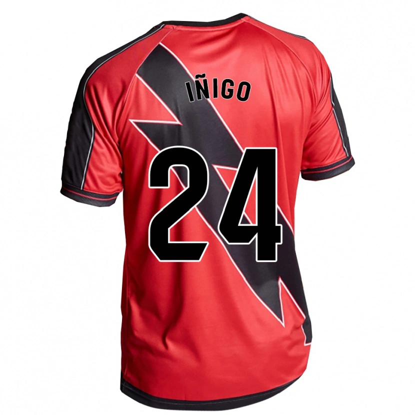 Danxen Uomo Maglia Iván Iñigo #24 Rosso Nero Kit Gara Away 2025/26 Maglietta