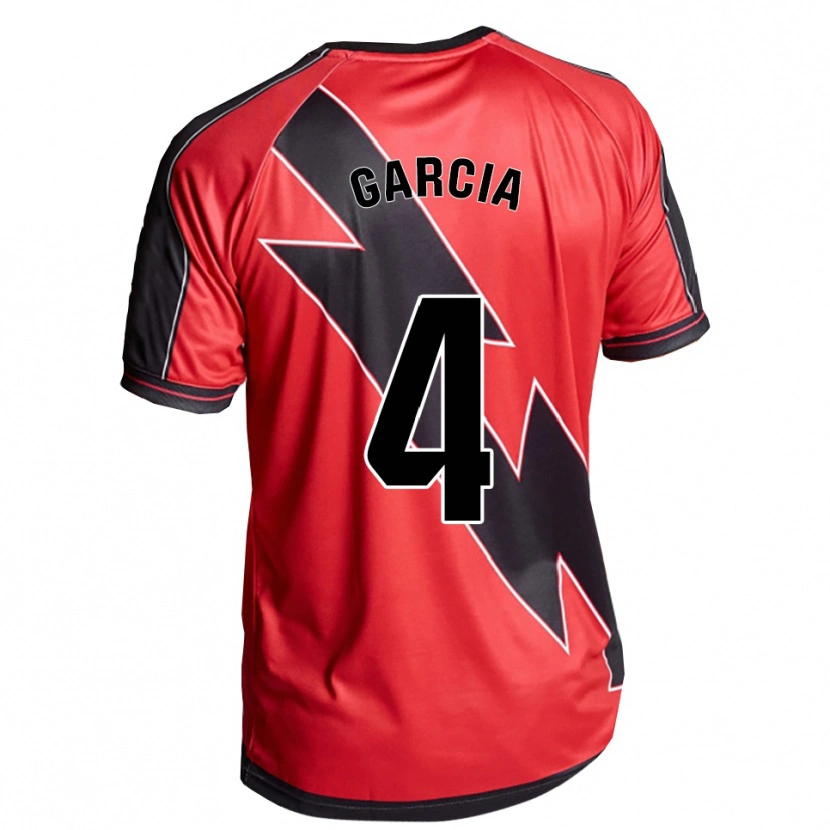 Danxen Uomo Maglia Pilar García #4 Rosso Nero Kit Gara Away 2025/26 Maglietta