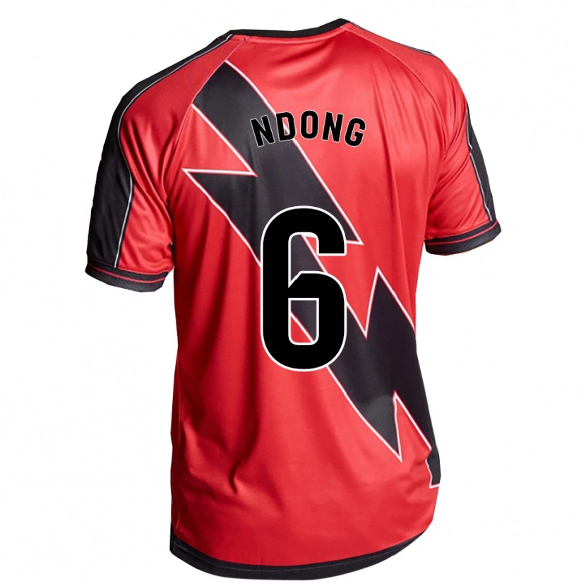 Danxen Uomo Maglia Whissy Ndong #6 Rosso Nero Kit Gara Away 2025/26 Maglietta