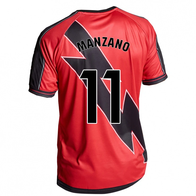 Danxen Uomo Maglia Sergio Manzano #11 Rosso Nero Kit Gara Away 2025/26 Maglietta