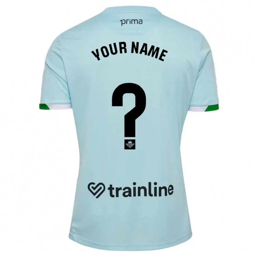 Danxen Uomo Maglia Il Tuo Nome #0 Azzurro Verde Kit Gara Away 2025/26 Maglietta
