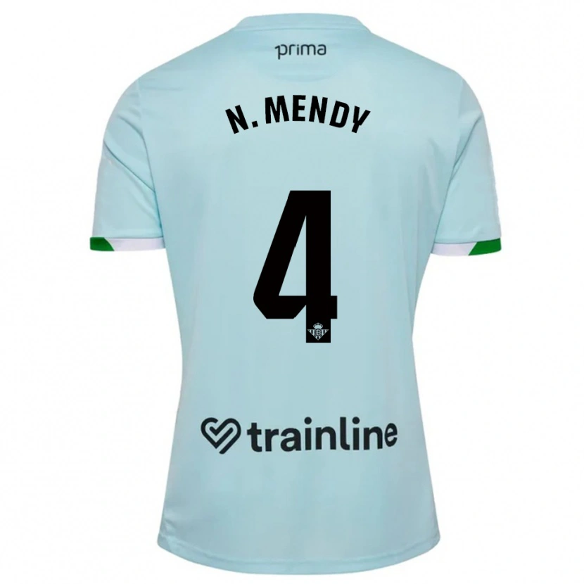 Danxen Uomo Maglia Nobel Mendy #4 Azzurro Verde Kit Gara Away 2025/26 Maglietta