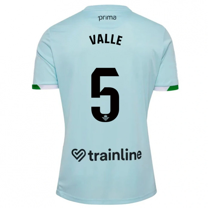 Danxen Uomo Maglia María Valle López #5 Azzurro Verde Kit Gara Away 2025/26 Maglietta
