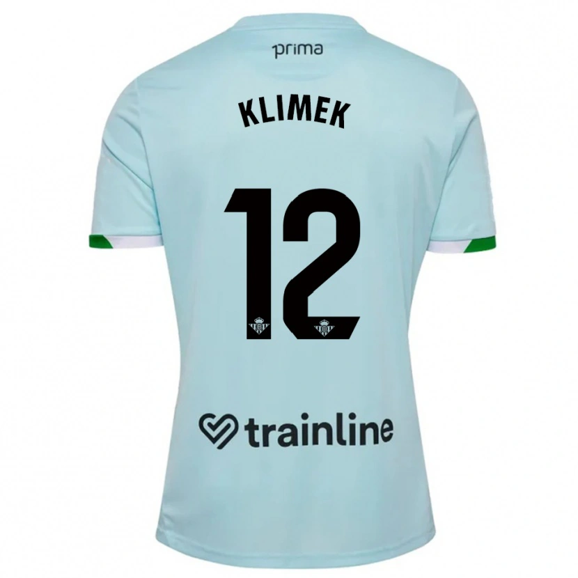 Danxen Uomo Maglia Bruno Klimek #12 Azzurro Verde Kit Gara Away 2025/26 Maglietta