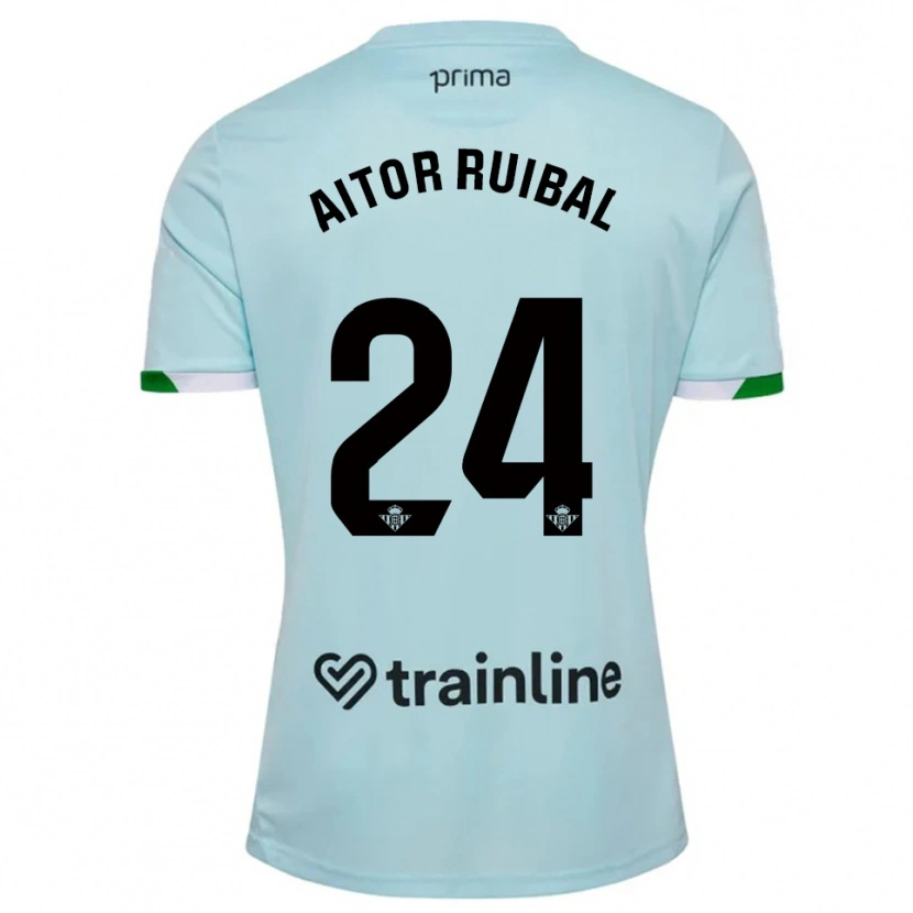Danxen Uomo Maglia Aitor Ruibal #24 Azzurro Verde Kit Gara Away 2025/26 Maglietta