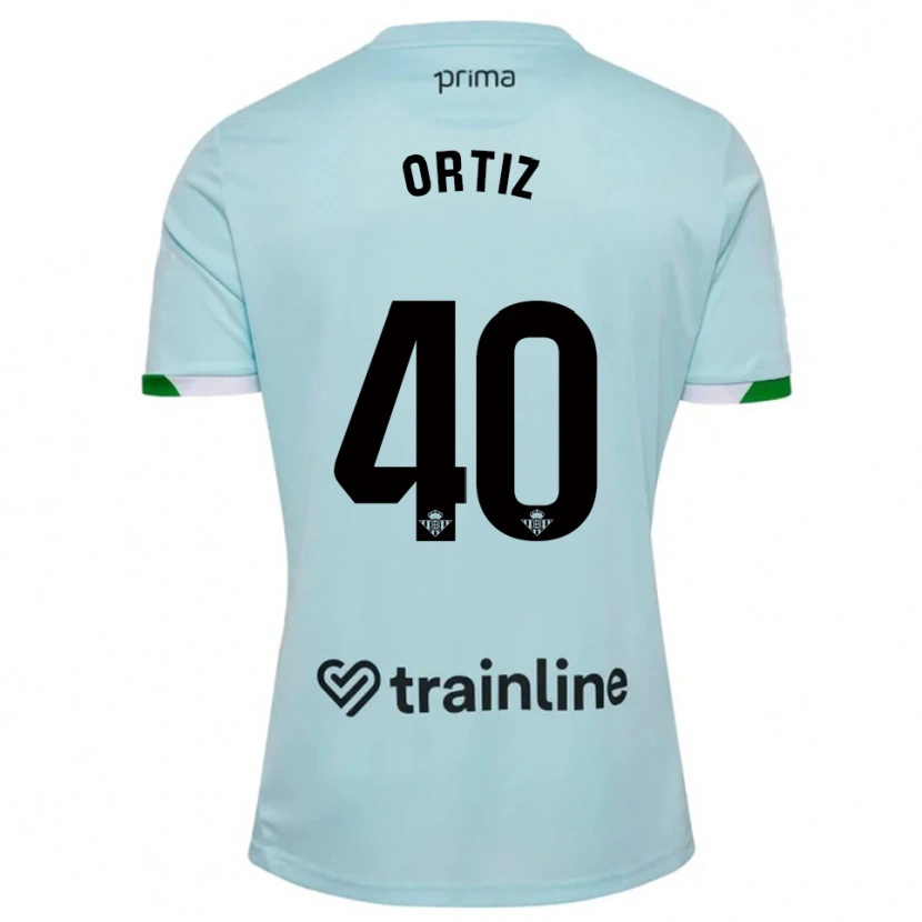 Danxen Uomo Maglia Ángel Ortiz #40 Azzurro Verde Kit Gara Away 2025/26 Maglietta
