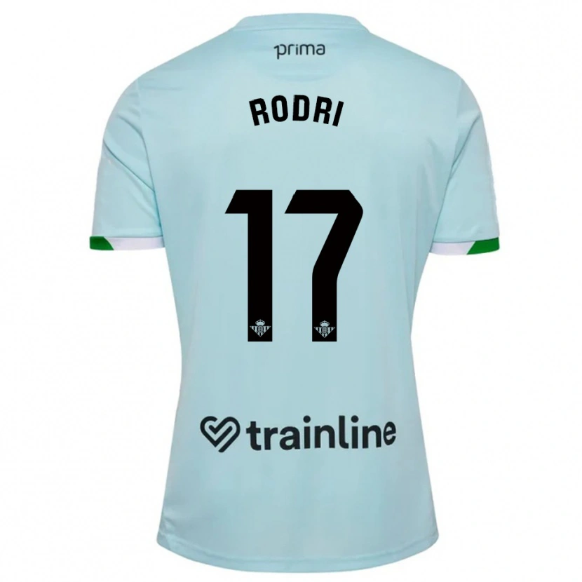 Danxen Uomo Maglia Rodri Sanchez #17 Azzurro Verde Kit Gara Away 2025/26 Maglietta