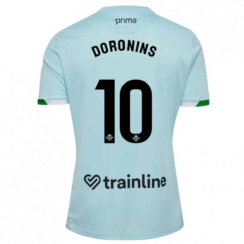 Danxen Uomo Maglia Nikita Doronins #10 Azzurro Verde Kit Gara Away 2025/26 Maglietta