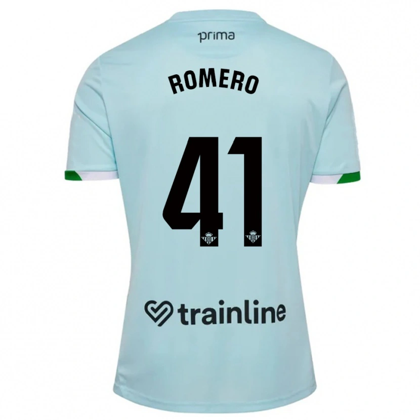Danxen Uomo Maglia José Romero #41 Azzurro Verde Kit Gara Away 2025/26 Maglietta