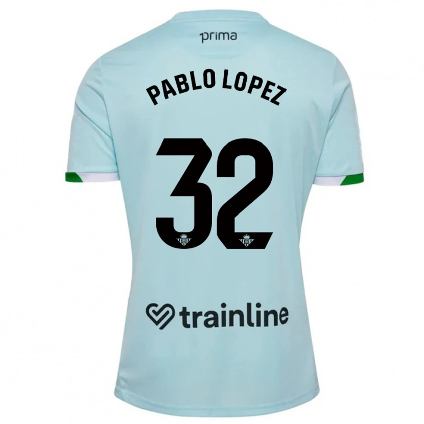 Danxen Uomo Maglia Pablo López #32 Azzurro Verde Kit Gara Away 2025/26 Maglietta