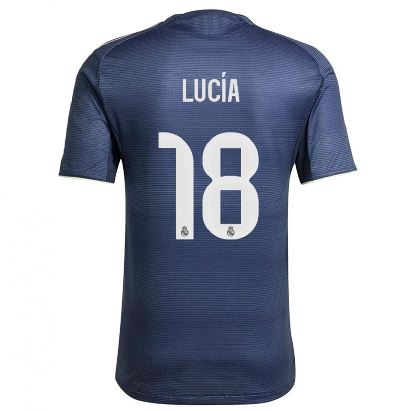 Danxen Uomo Maglia Lucia Rodriguez #18 Blu Scuro Argento Kit Gara Away 2025/26 Maglietta