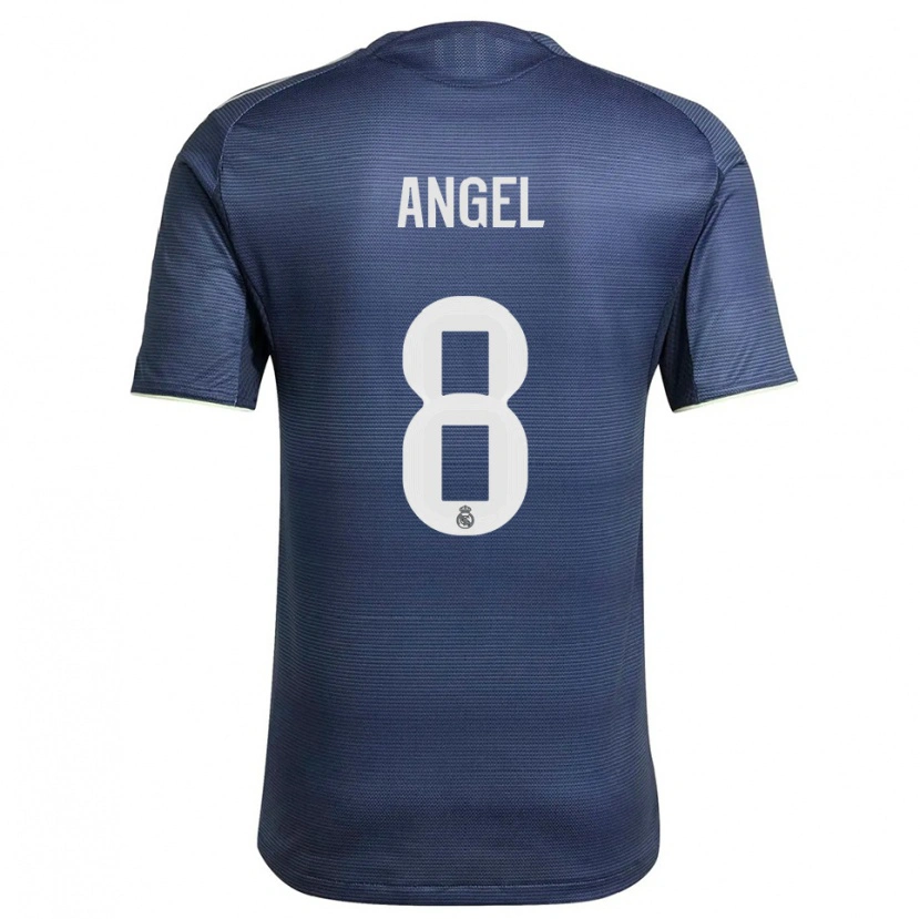 Danxen Uomo Maglia Manuel Ángel #8 Blu Scuro Argento Kit Gara Away 2025/26 Maglietta