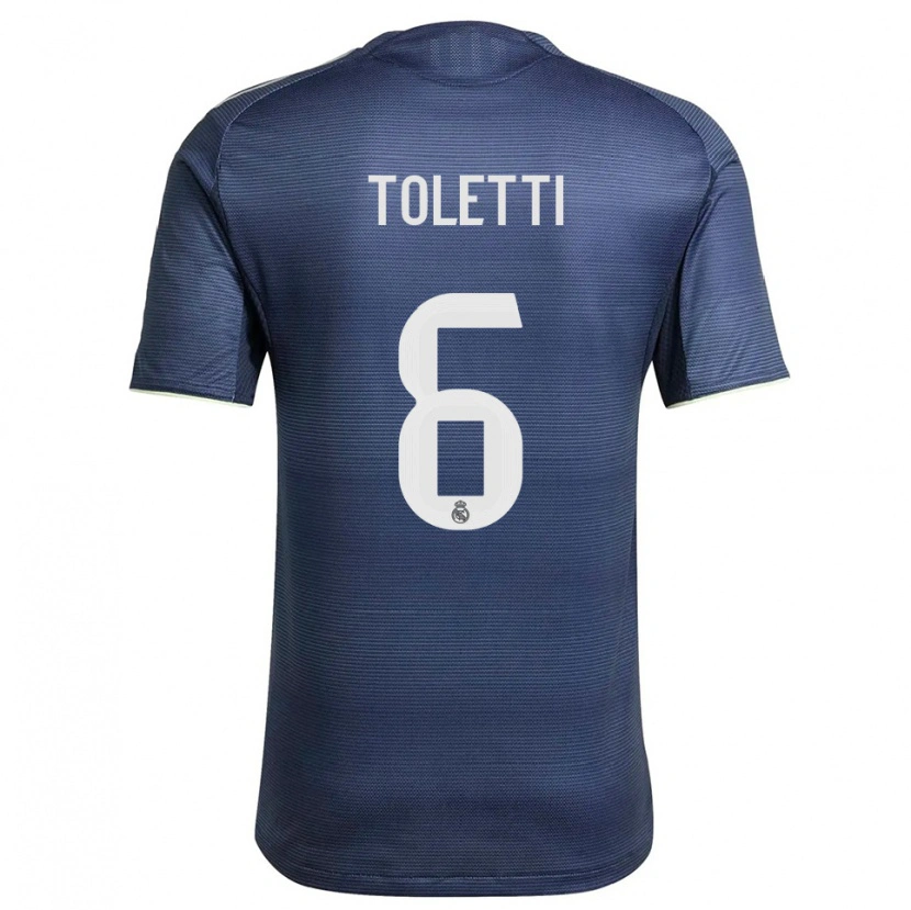 Danxen Uomo Maglia Sandie Toletti #6 Blu Scuro Argento Kit Gara Away 2025/26 Maglietta