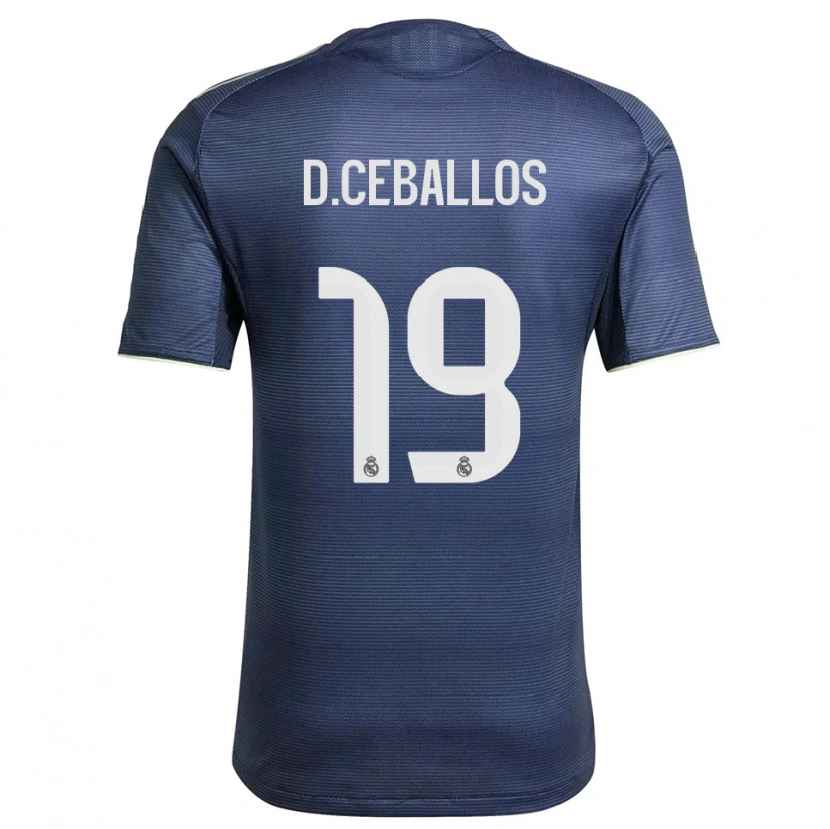 Danxen Uomo Maglia Dani Ceballos #19 Blu Scuro Argento Kit Gara Away 2025/26 Maglietta