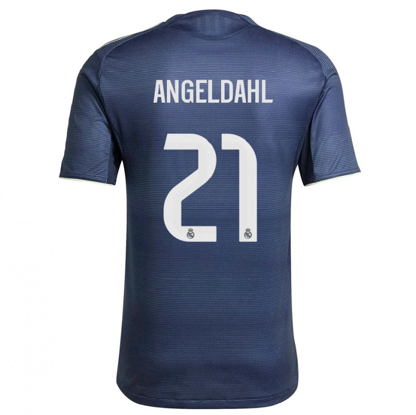 Danxen Uomo Maglia Filippa Angeldahl #21 Blu Scuro Argento Kit Gara Away 2025/26 Maglietta