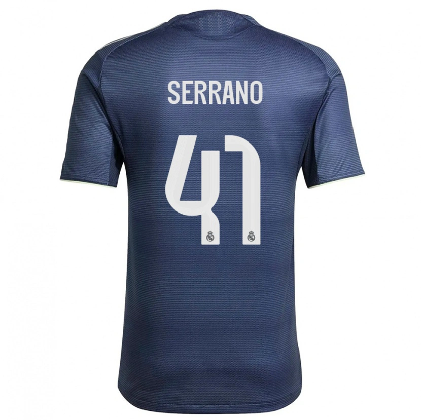 Danxen Uomo Maglia Manu Serrano #41 Blu Scuro Argento Kit Gara Away 2025/26 Maglietta