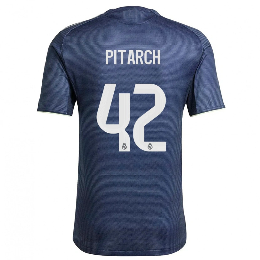 Danxen Uomo Maglia Thiago Pitarch #42 Blu Scuro Argento Kit Gara Away 2025/26 Maglietta