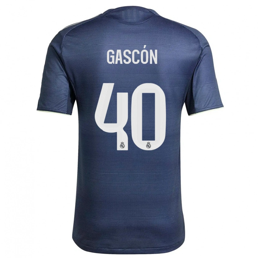 Danxen Uomo Maglia Ignacio Gascón #40 Blu Scuro Argento Kit Gara Away 2025/26 Maglietta