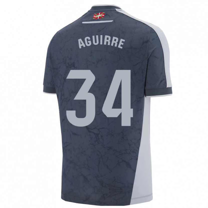Danxen Uomo Maglia Ibai Aguirre #34 Blu Scuro Bianco Kit Gara Away 2025/26 Maglietta