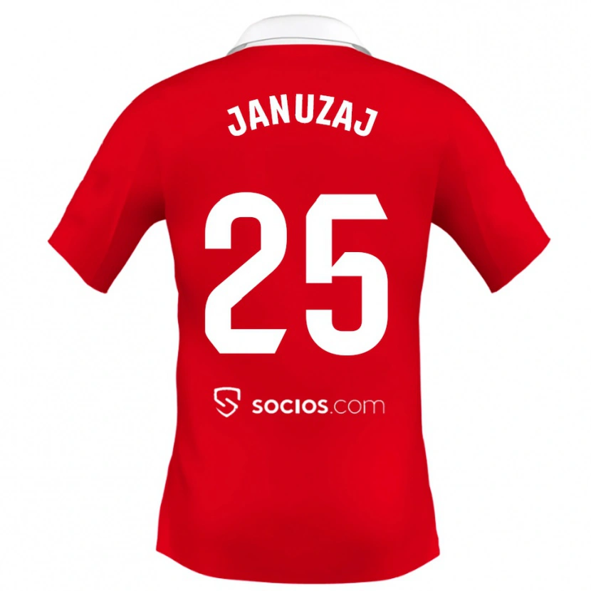 Danxen Uomo Maglia Adnan Januzaj #25 Rosso Bianco Grigio Kit Gara Away 2025/26 Maglietta