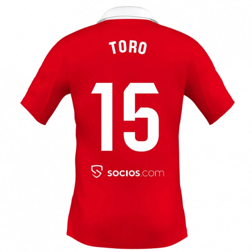 Danxen Uomo Maglia Juanan Toro #15 Rosso Bianco Grigio Kit Gara Away 2025/26 Maglietta