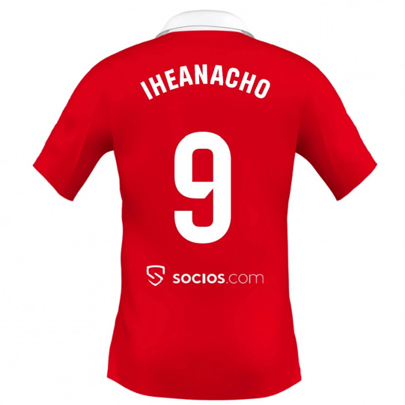 Danxen Uomo Maglia Kelechi Iheanacho #9 Rosso Bianco Grigio Kit Gara Away 2025/26 Maglietta