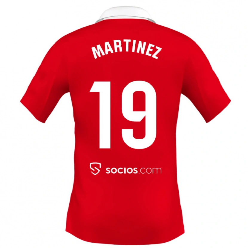Danxen Uomo Maglia Gabri Martinez #19 Rosso Bianco Grigio Kit Gara Away 2025/26 Maglietta