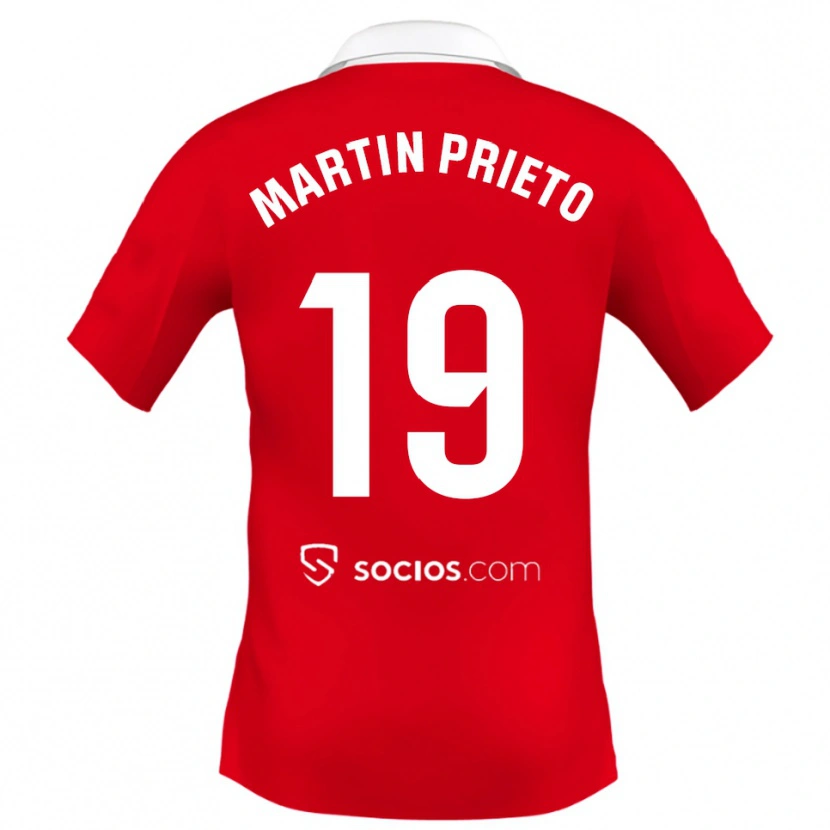 Danxen Uomo Maglia Cristina Martín-Prieto Gutiérrez #19 Rosso Bianco Grigio Kit Gara Away 2025/26 Maglietta