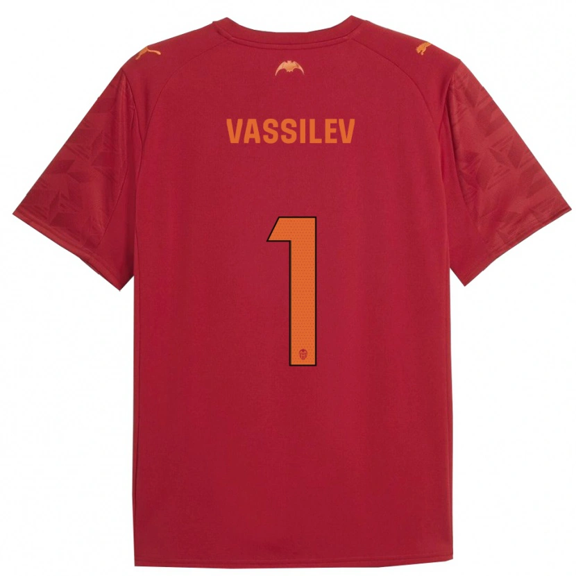 Danxen Uomo Maglia David Vassilev #1 Rosso Arancione Kit Gara Away 2025/26 Maglietta