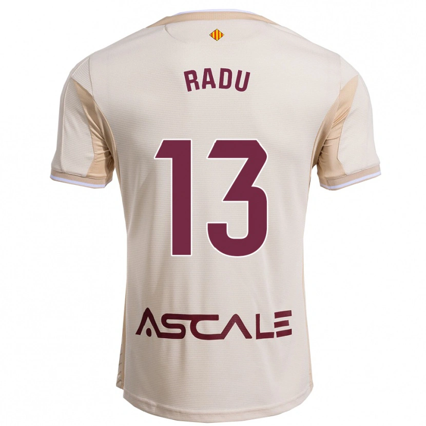 Danxen Uomo Maglia Sasha Radu #13 Bianco Sporco Borgogna Kit Gara Away 2025/26 Maglietta