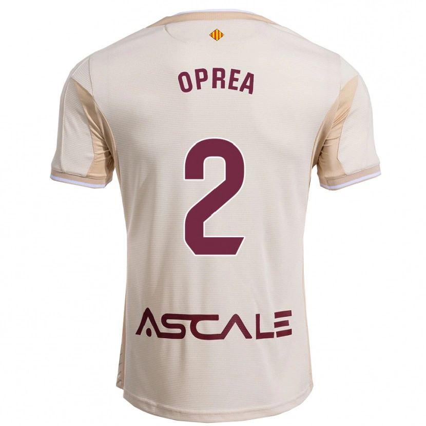 Danxen Uomo Maglia Olivia Oprea #2 Bianco Sporco Borgogna Kit Gara Away 2025/26 Maglietta