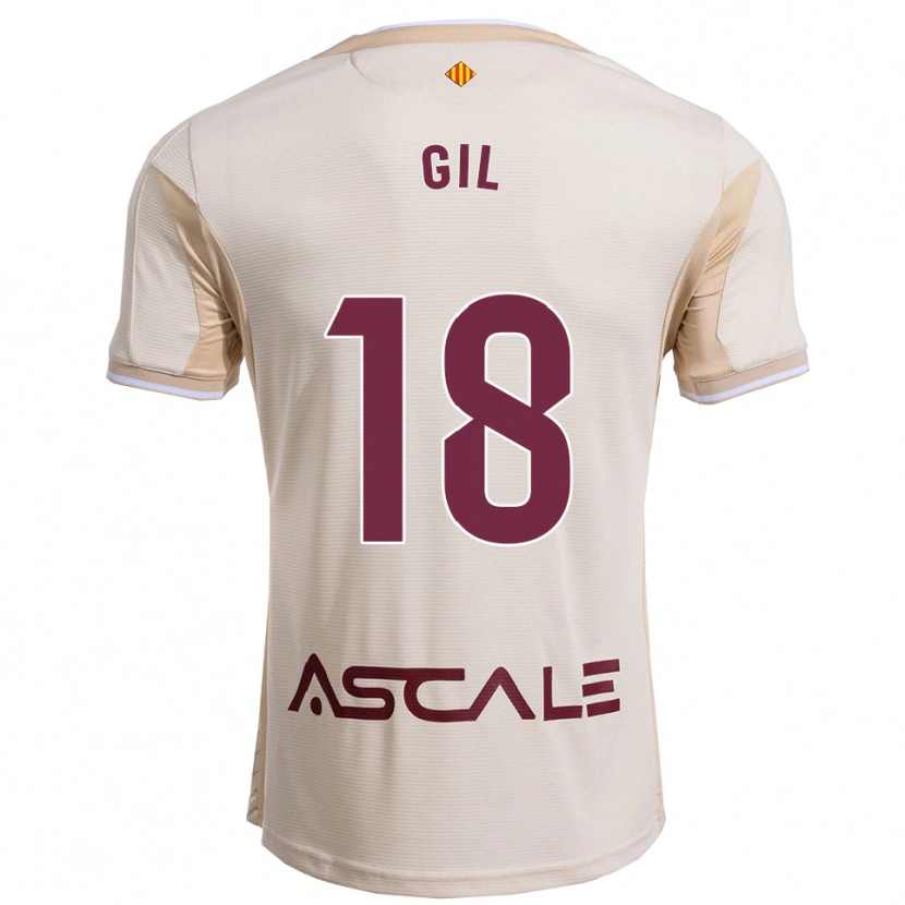 Danxen Uomo Maglia Mario Gil #18 Bianco Sporco Borgogna Kit Gara Away 2025/26 Maglietta