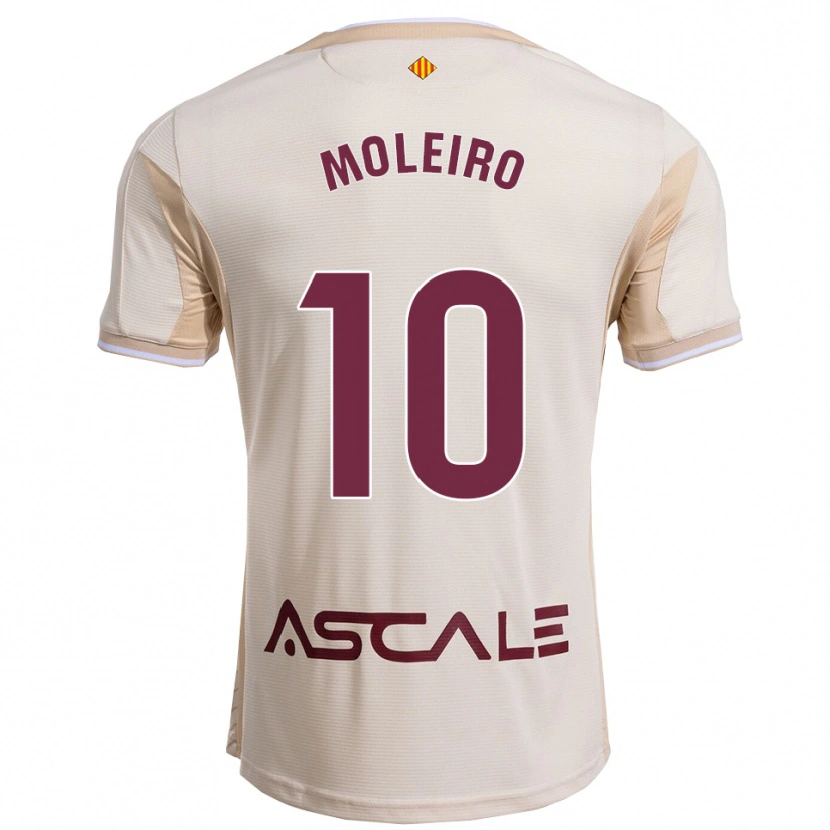 Danxen Uomo Maglia Alberto Moleiro #10 Bianco Sporco Borgogna Kit Gara Away 2025/26 Maglietta