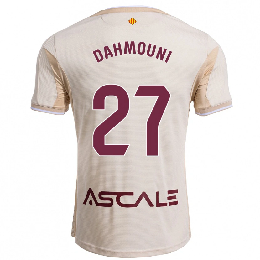 Danxen Uomo Maglia Moha Dahmouni #27 Bianco Sporco Borgogna Kit Gara Away 2025/26 Maglietta