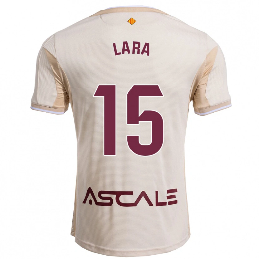 Danxen Uomo Maglia Francisca Lara #15 Bianco Sporco Borgogna Kit Gara Away 2025/26 Maglietta