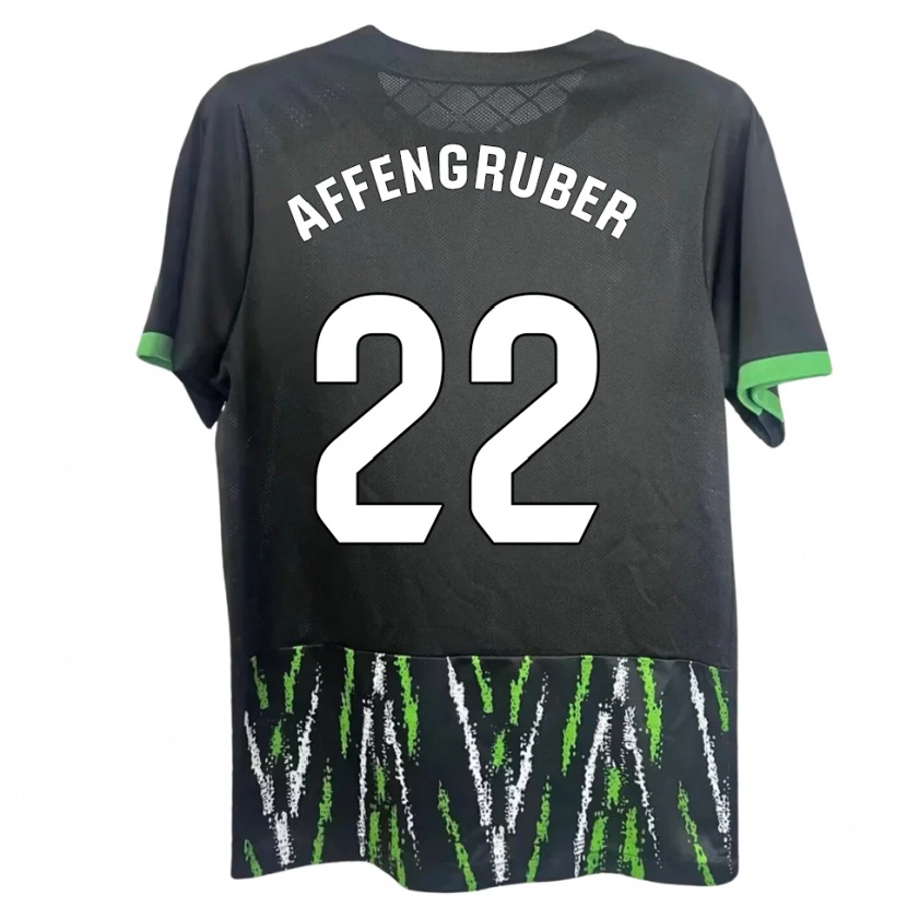 Danxen Uomo Maglia David Affengruber #22 Nero Verde Kit Gara Away 2025/26 Maglietta