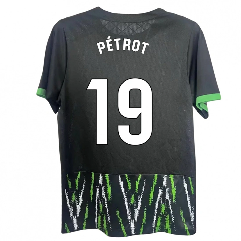 Danxen Uomo Maglia Léo Pétrot #19 Nero Verde Kit Gara Away 2025/26 Maglietta