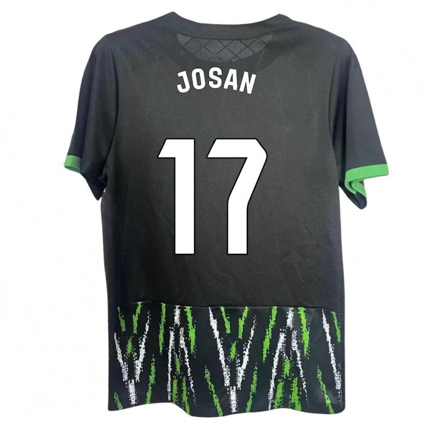 Danxen Uomo Maglia Josan #17 Nero Verde Kit Gara Away 2025/26 Maglietta