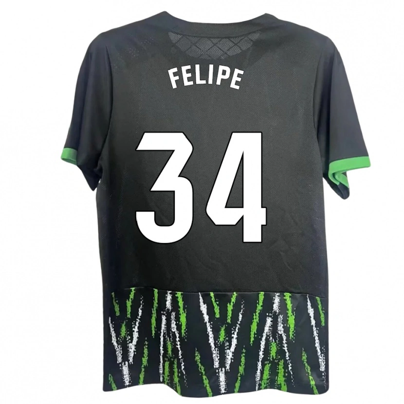 Danxen Uomo Maglia Pablo Felipe #34 Nero Verde Kit Gara Away 2025/26 Maglietta