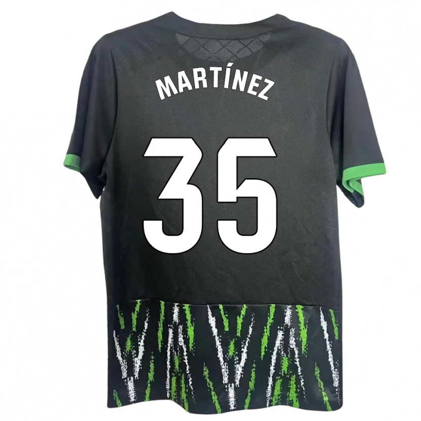 Danxen Uomo Maglia Antonio Martínez #35 Nero Verde Kit Gara Away 2025/26 Maglietta