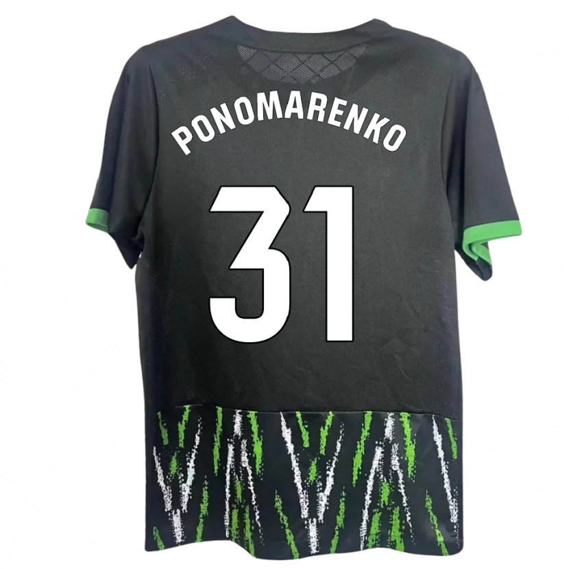 Danxen Uomo Maglia Borys Ponomarenko #31 Nero Verde Kit Gara Away 2025/26 Maglietta