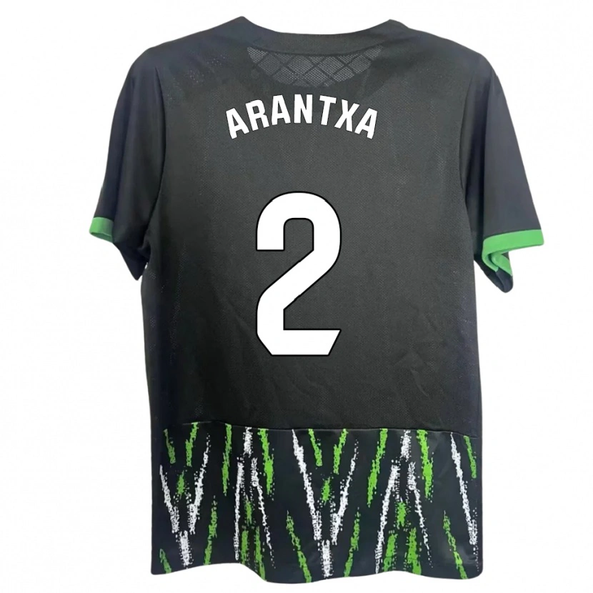 Danxen Uomo Maglia Arantxa Perez Ochando #2 Nero Verde Kit Gara Away 2025/26 Maglietta