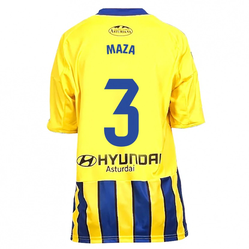 Danxen Uomo Maglia Óscar Maza #3 Giallo Blu Kit Gara Away 2025/26 Maglietta
