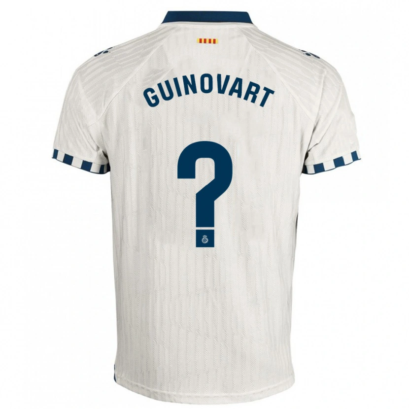 Danxen Uomo Maglia Martí Guinovart #0 Bianco Blu Kit Gara Away 2025/26 Maglietta