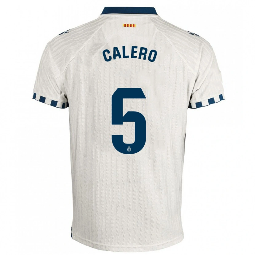 Danxen Uomo Maglia Fernando Calero #5 Bianco Blu Kit Gara Away 2025/26 Maglietta